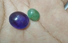 NATURAL 100% Emerald + Amethyst