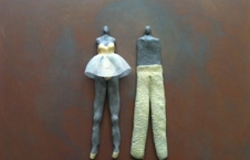 gecombineerd werk (keramiek/acrylgaas) op plaat - Linda Bouter