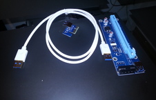 usb PCIe risers met 1m kabel. op voorraad